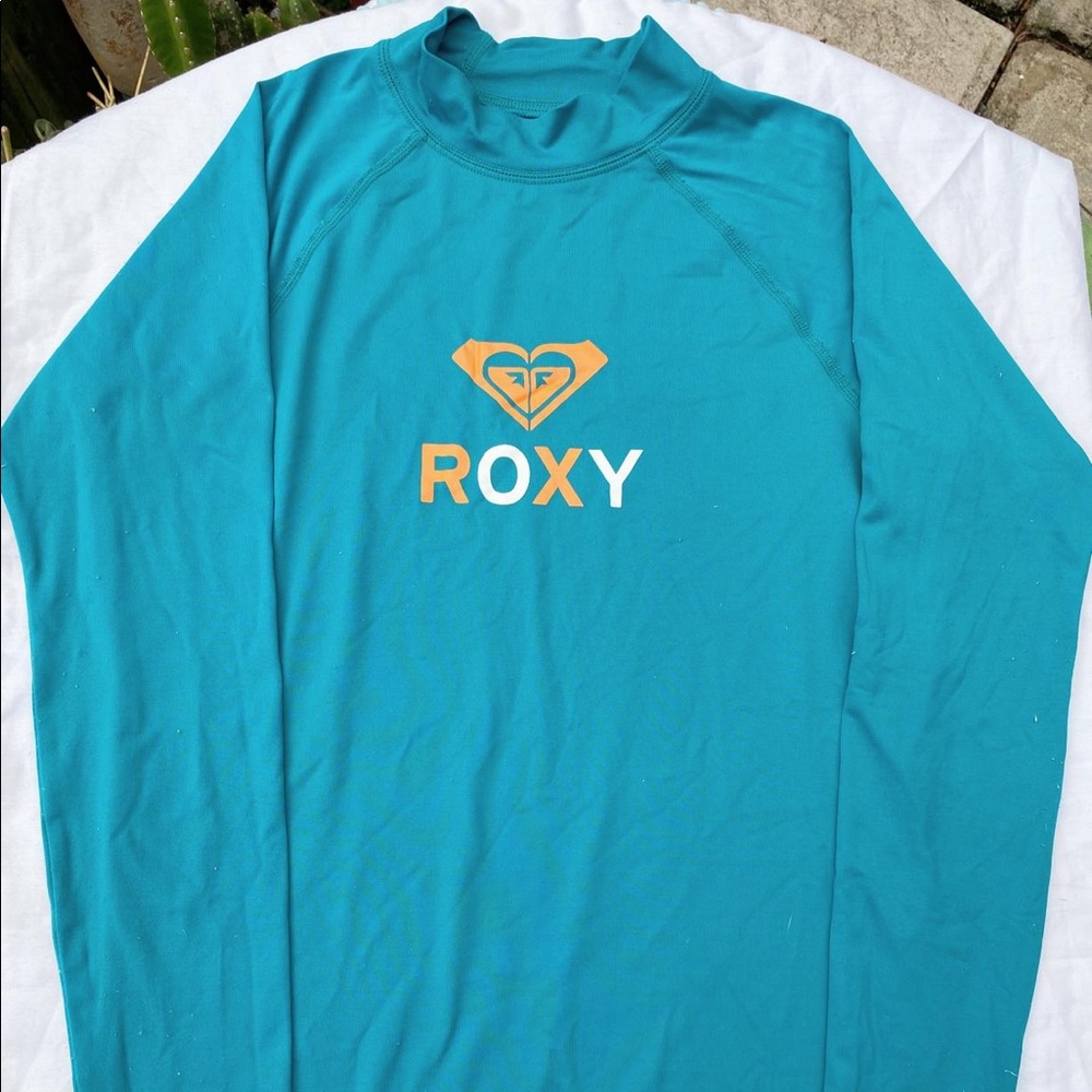 Roxy women rashguard turquoise long sleeve 8